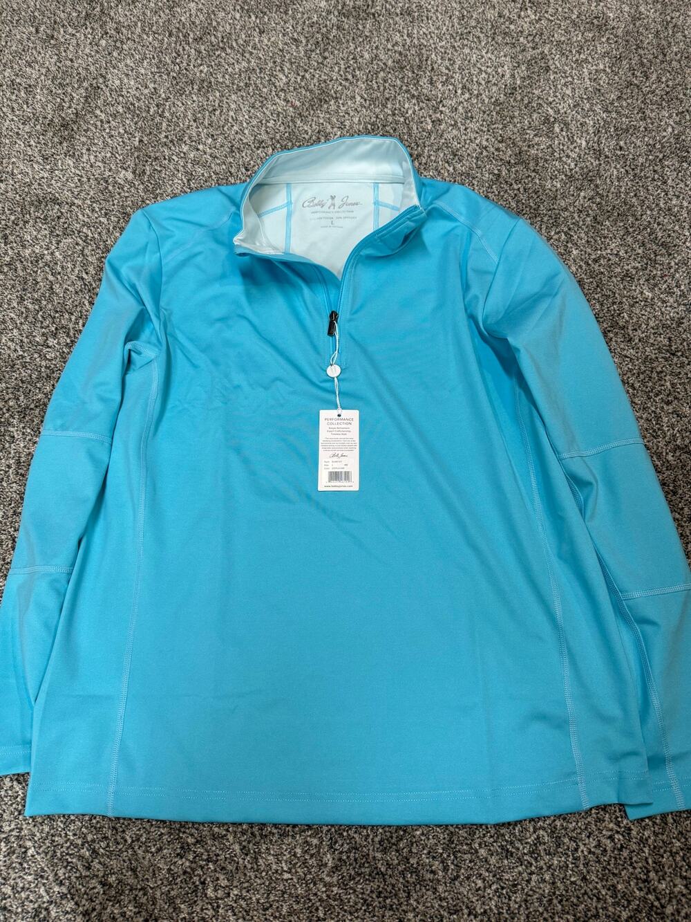 Bobby Jones Performance Collection Men’s Blue 1/4 Zip Pullover Size L NWT